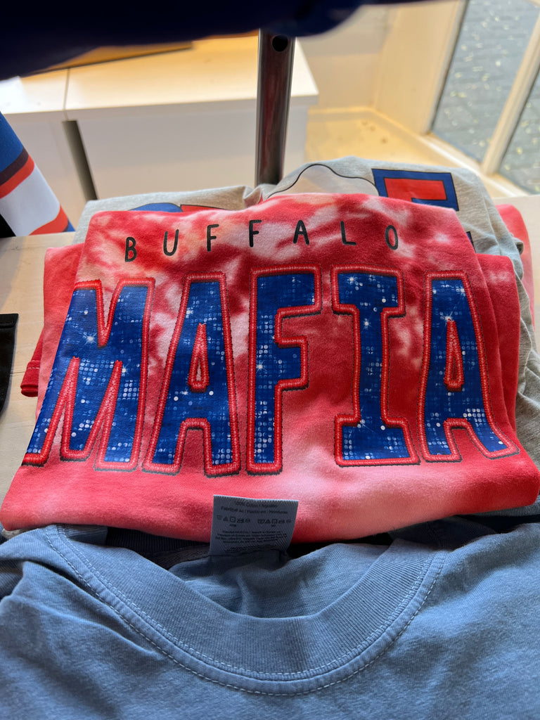 Red Dye Faux Shimmer Buffalo Mafia Tee by MyMark Designs