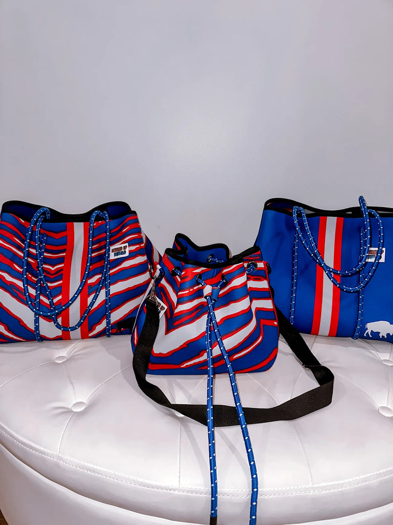 G.O.A.T. Print Neoprene Tote Bag by Leveled Up Buffalo