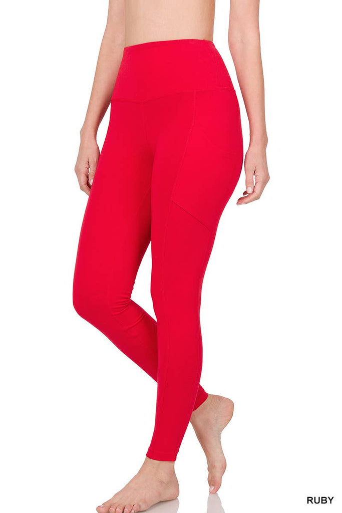 Buffalo Red Game Day Leggings with Side Pockets