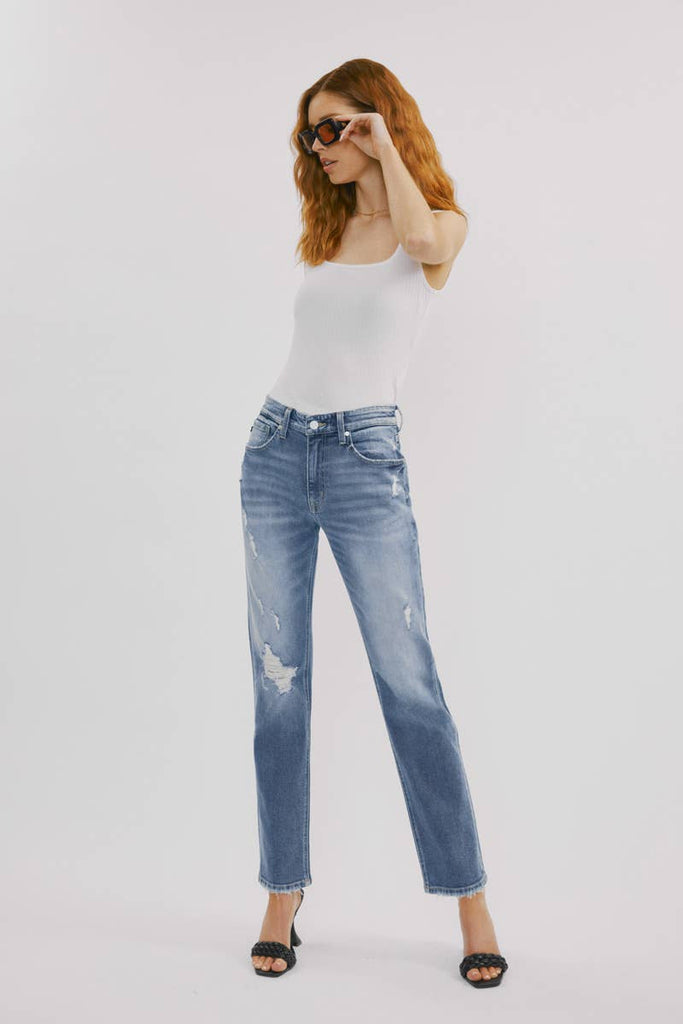 High Rise Slim Straight Jeans