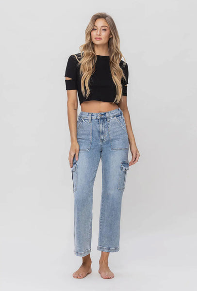 90’s Cargo Crop High Waist Jeans