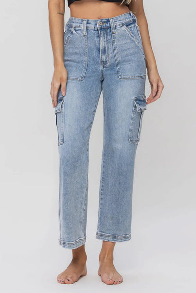 90’s Cargo Crop High Waist Jeans