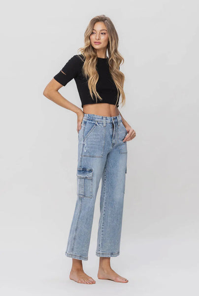 90’s Cargo Crop High Waist Jeans