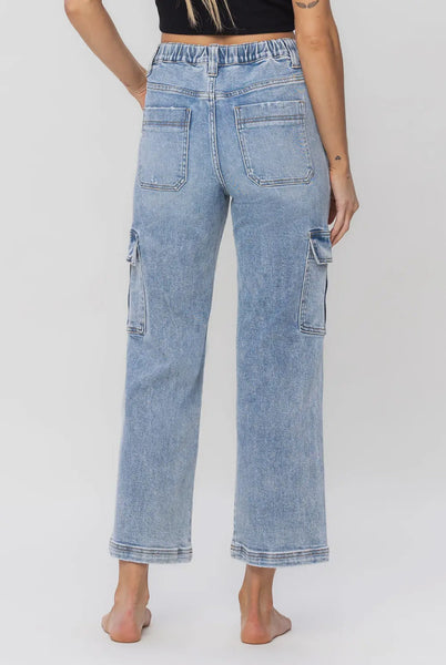 90’s Cargo Crop High Waist Jeans