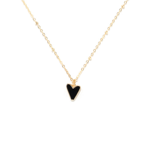 Soul Stacks - Black Heart Pendant Necklace