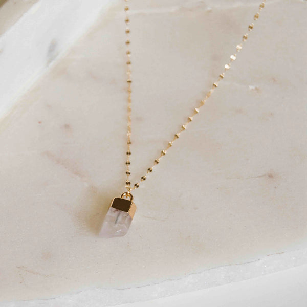 Clear Mind Crystal Stone Pendant Necklace - Quartz Crystal