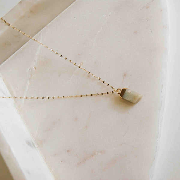 Clear Mind Crystal Stone Pendant - Amazonite