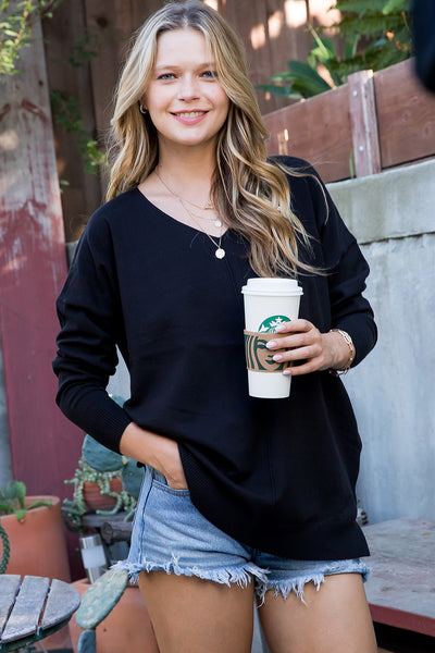 Cozy Knit Sweater - Black