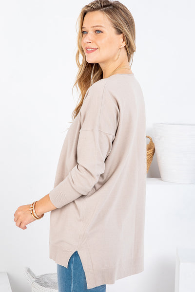 Cozy Knit Sweater - Taupe