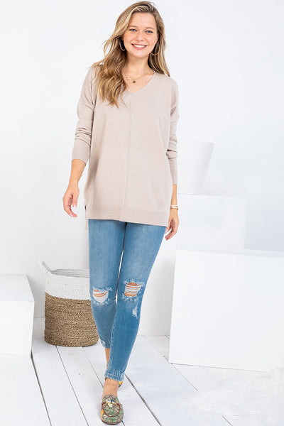 Cozy Knit Sweater - Taupe