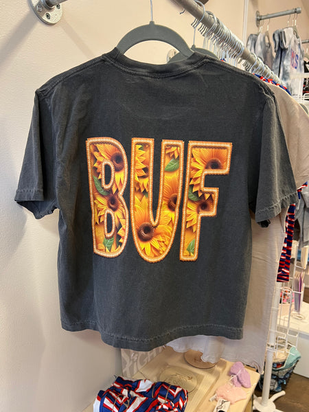 Sunflower Buffalo Crop Tee - MyMark Designs