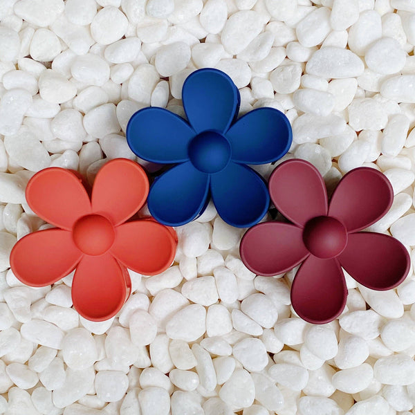 Large Matte Flower Hair Claws