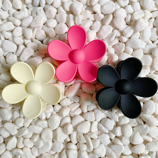 Large Matte Flower Hair Claws