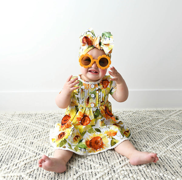 BABY Sunflower Peplum + Bloomers Set