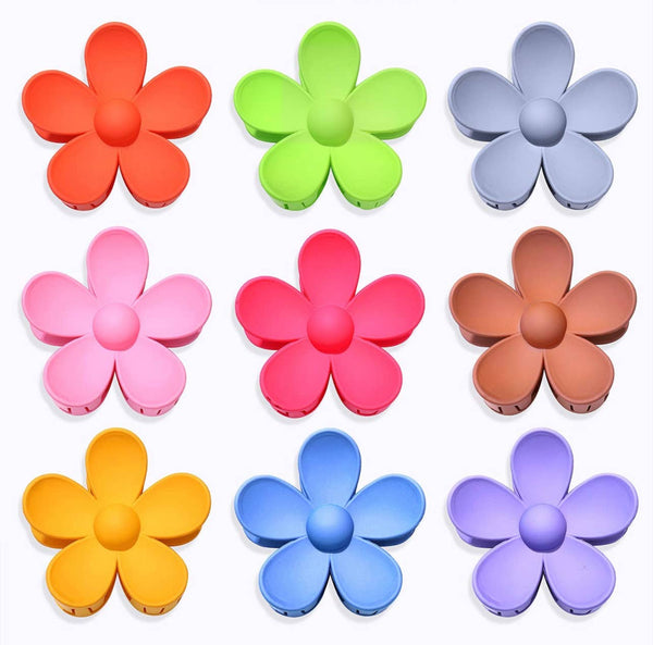 Large Matte Flower Hair Claws