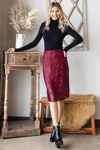 Lovely Sequin Midi Skirt