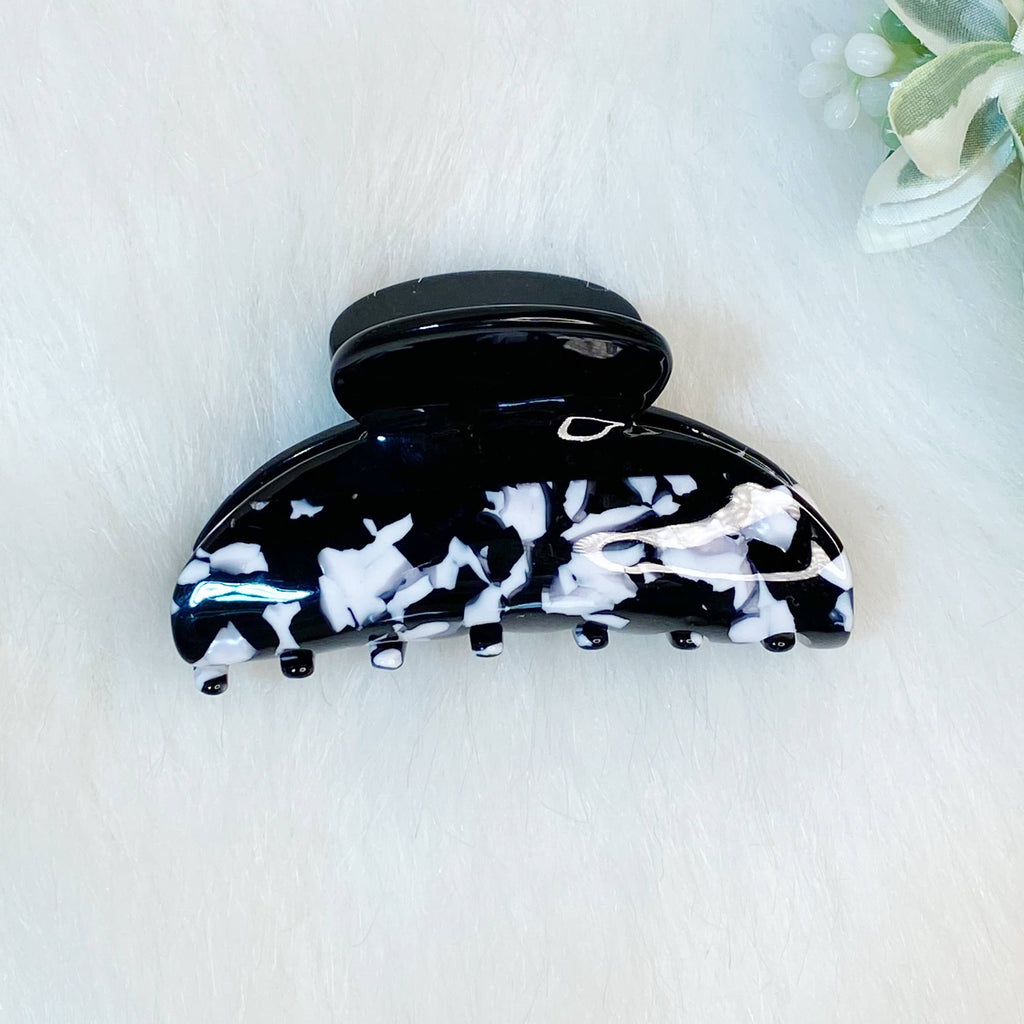 Two Toned Luxe Hair Claw - Black