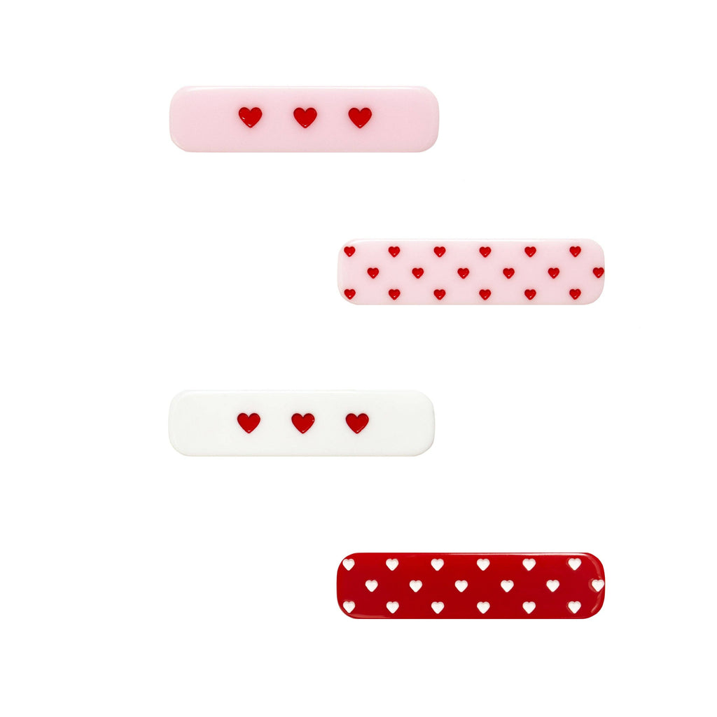 Hearts Engraved 4-pack Bar Clips