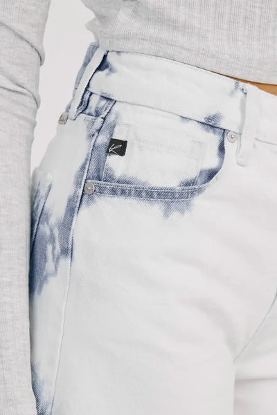 Tidal Wave White Denim Shorts