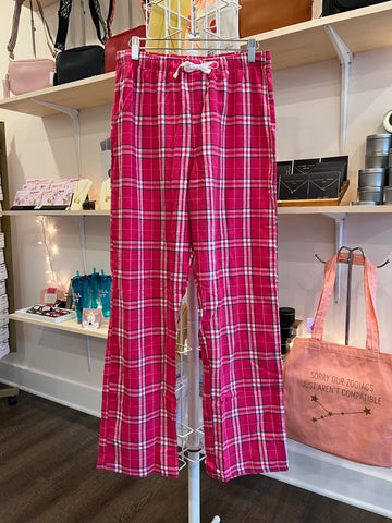 Pink Plaid Flannel Pajama Pants