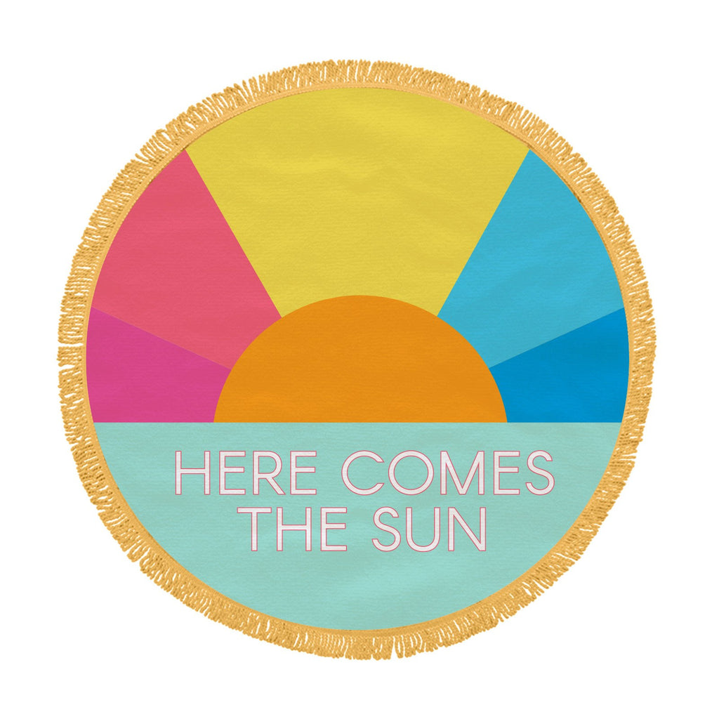 Here Comes the Sun 60” Round Beach Towel Blanket