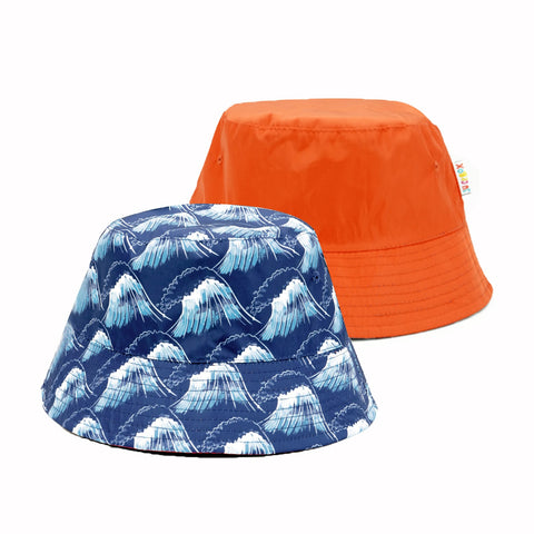 Kids Reversible UV Protected Bucket Hat - Make Waves