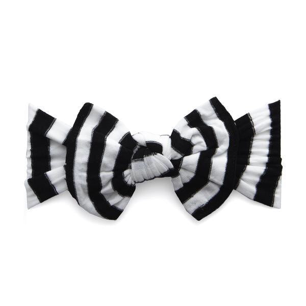 Black Stripe Patterned Knot Headband by BABY BLING