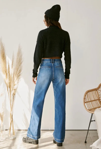 Celine Ultra High Rise Wide Leg Jeans