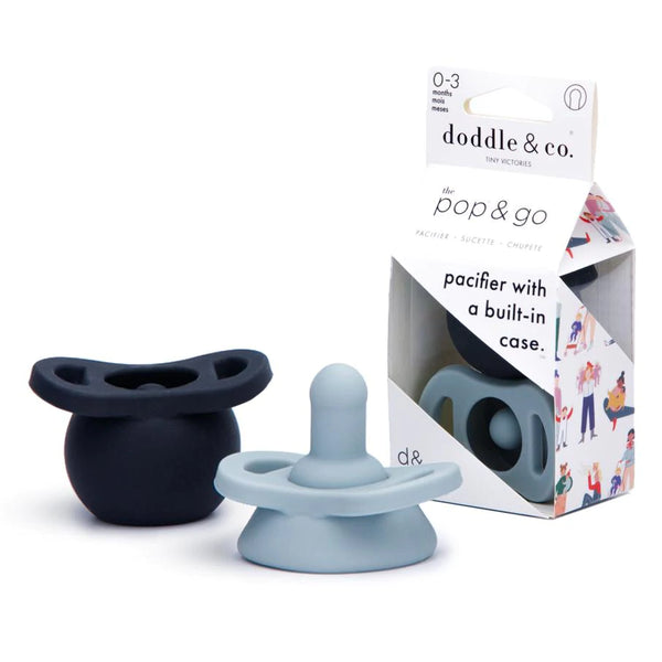 Pop & Go Pacifier Set - Cloud 9 + Coal